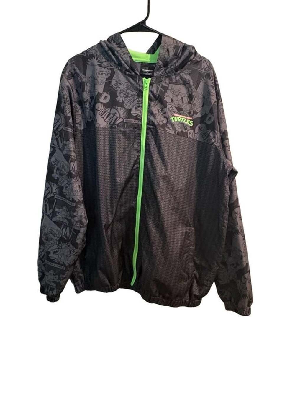 Nickelodeon Teenage Mutant Ninja Turtles Black Graphic Windbreaker Full Zip Jack